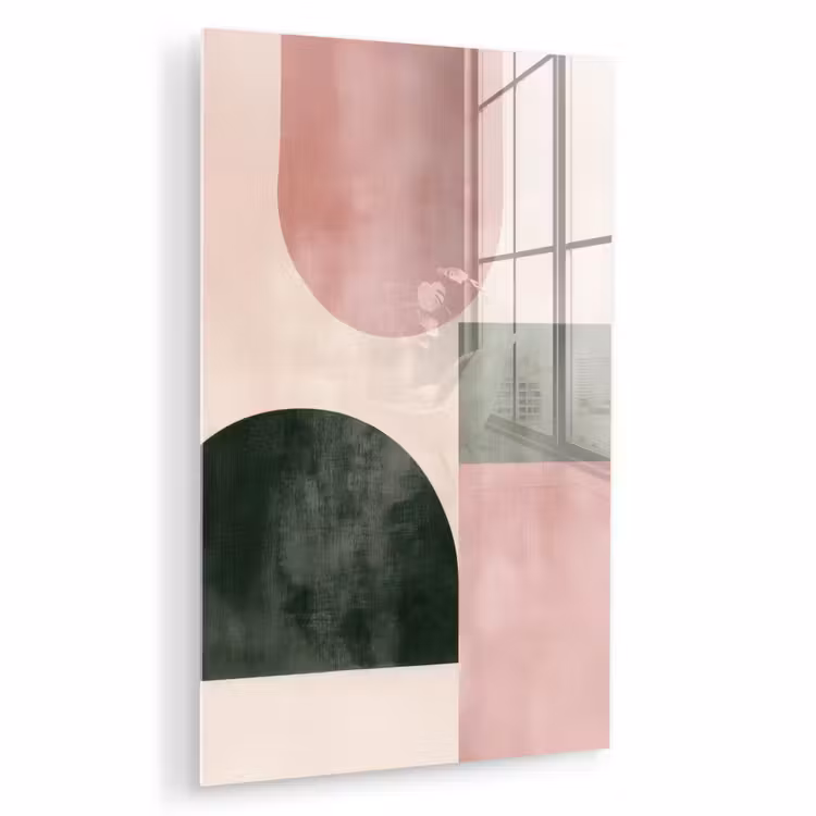 Glas schilderij - Vormen - Abstract - Cirkel - Zwart — 1