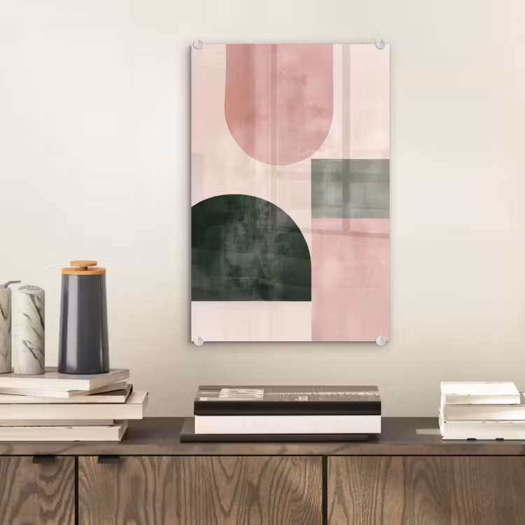 Glas schilderij - Vormen - Abstract - Cirkel - Zwart — 2