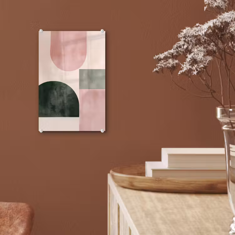 Glas schilderij - Vormen - Abstract - Cirkel - Zwart — 6