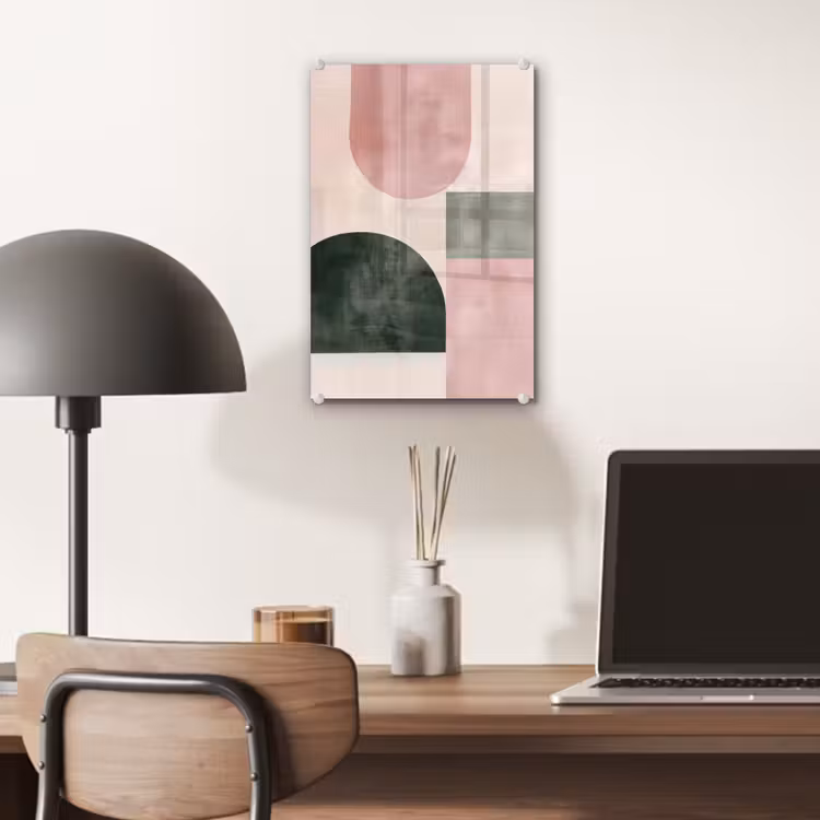 Glas schilderij - Vormen - Abstract - Cirkel - Zwart — 7