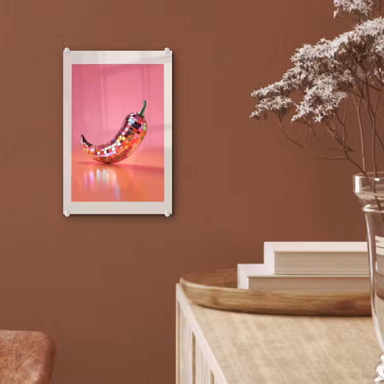 Glas schilderij - Disco - Peper - Roze — 6