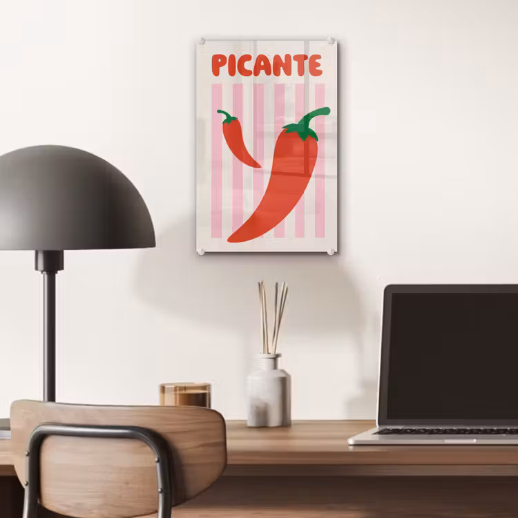 Glas schilderij - Pittig - Pepers - Rood — 7