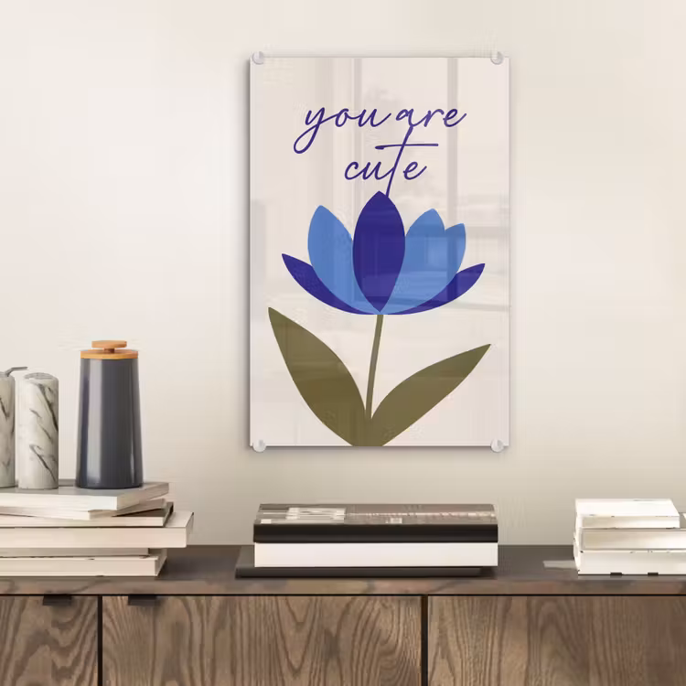 Glas schilderij - Korenbloem - Valentijn - Bloem - Blauw — 2