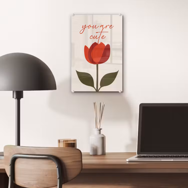 Glas schilderij - Roos - Rood - Bloem - Valentijn — 7