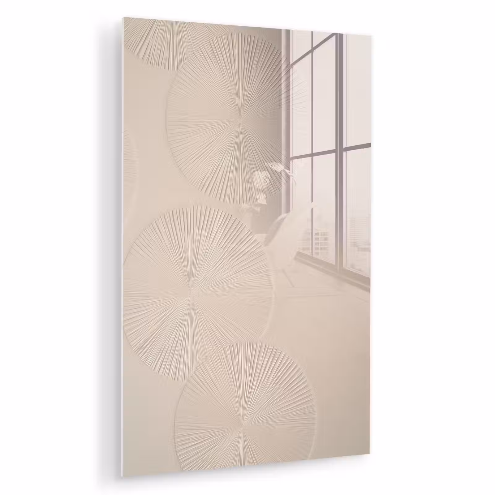 Glas schilderij - Japandi - Beige - Modern — 1