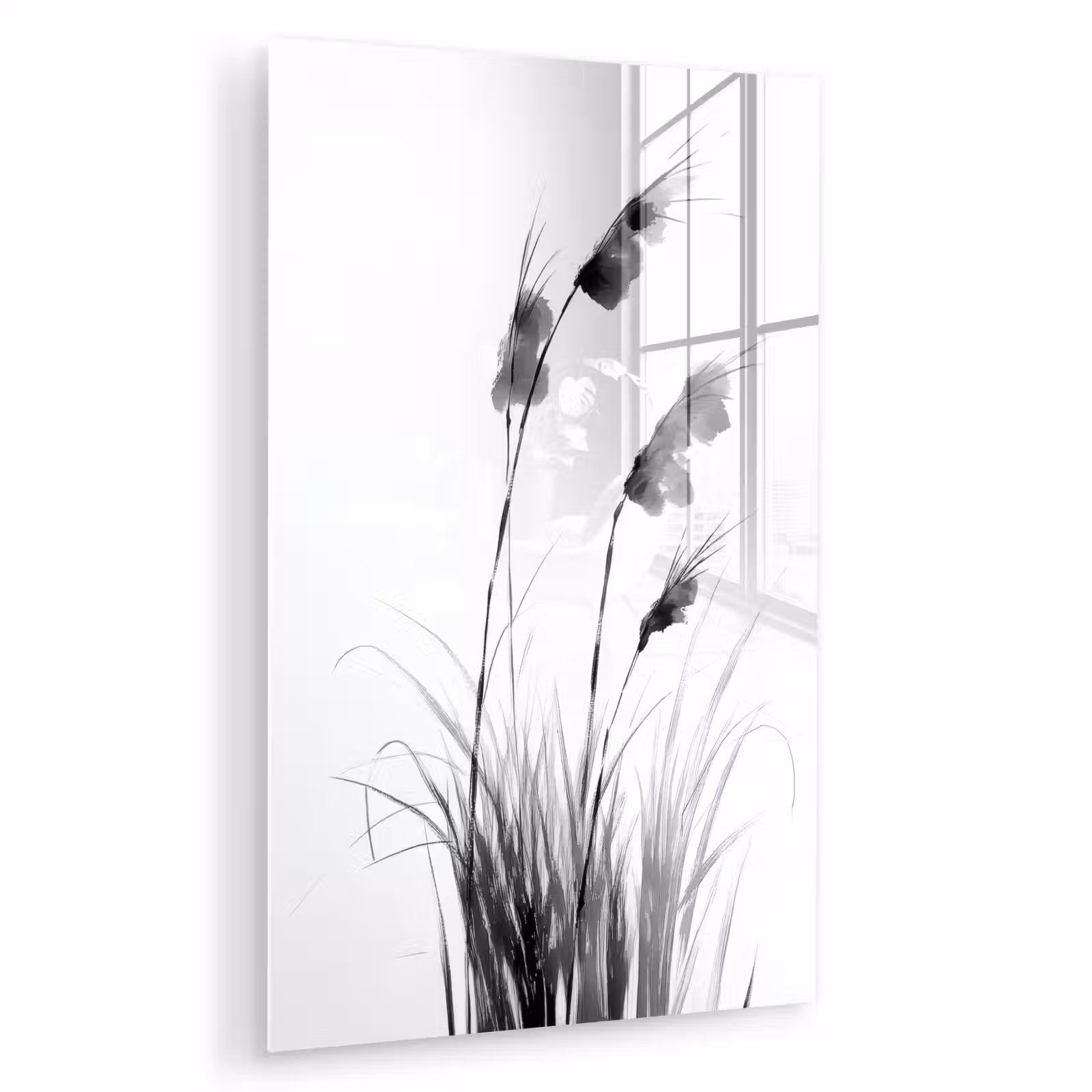 Glas schilderij - Minimalistisch - Stelen - Wit — 1
