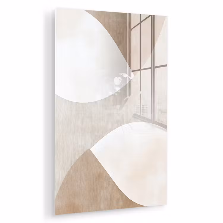 Glas schilderij - Bruin - Japandi - Abstract — 1