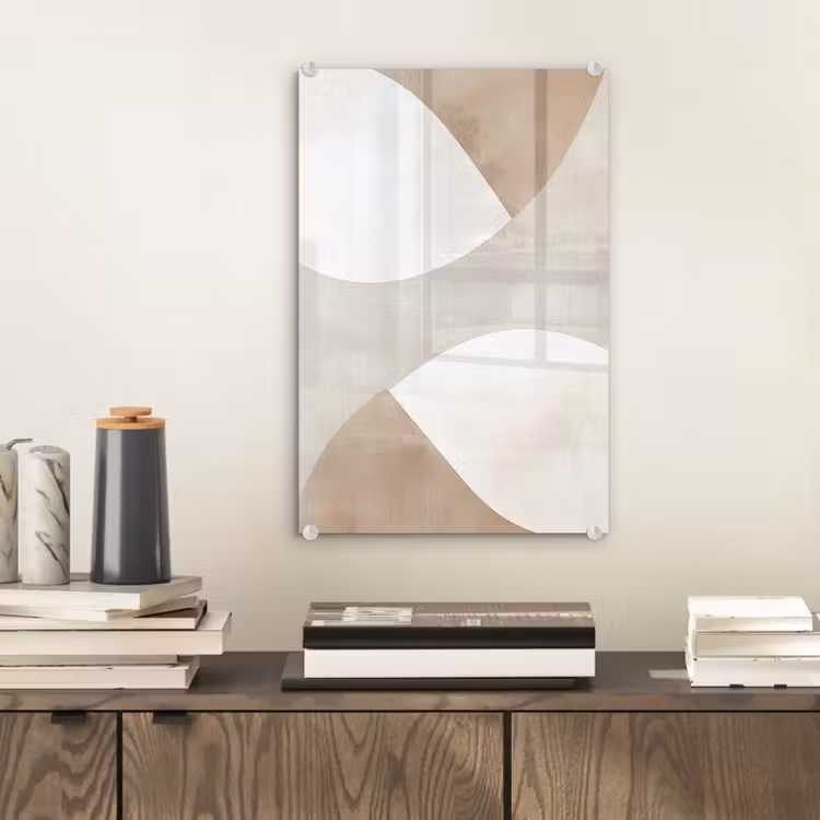 Glas schilderij - Bruin - Japandi - Abstract — 2