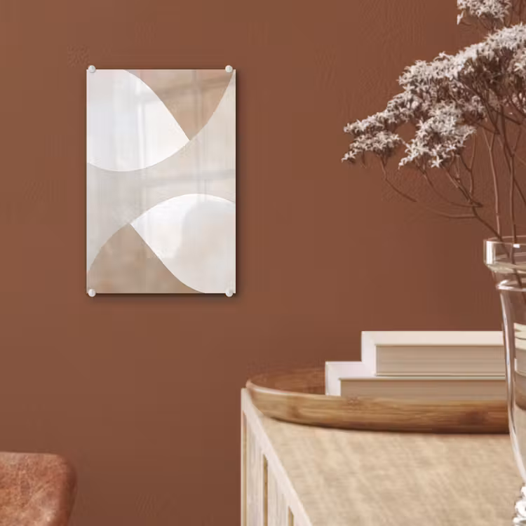 Glas schilderij - Bruin - Japandi - Abstract — 6