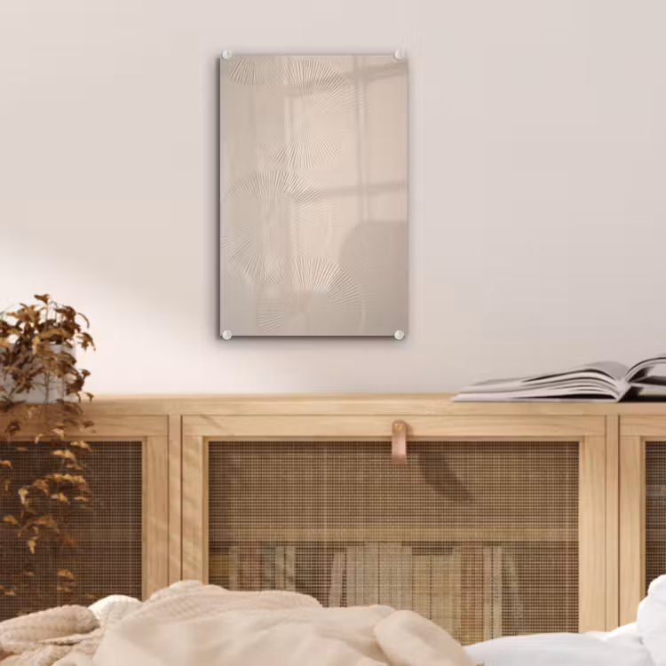 Glas schilderij - Japandi - Beige - Modern — 5