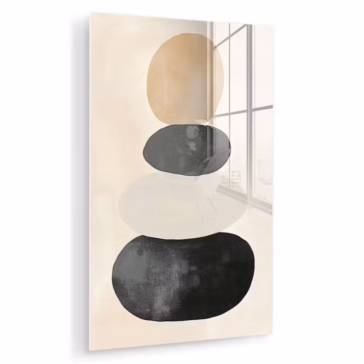 Glas schilderij - Japandi - Wabi sabi - Beige — 1