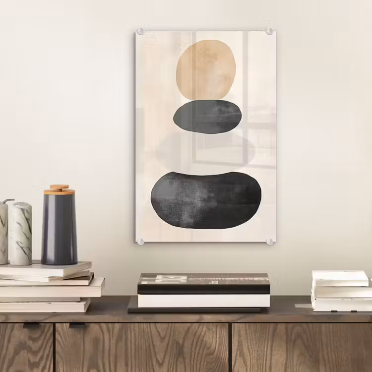 Glas schilderij - Japandi - Wabi sabi - Beige — 2