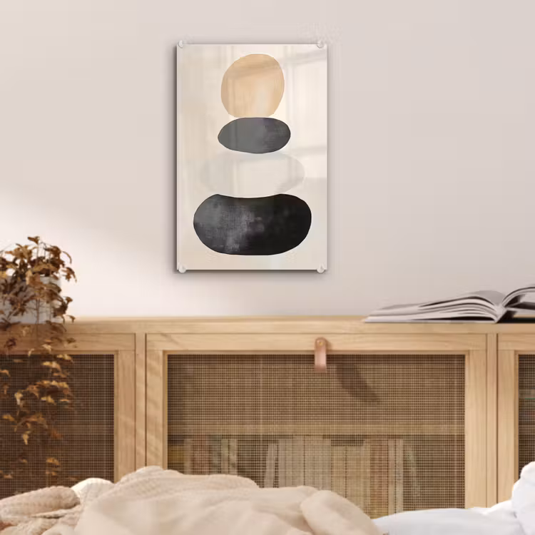 Glas schilderij - Japandi - Wabi sabi - Beige — 5