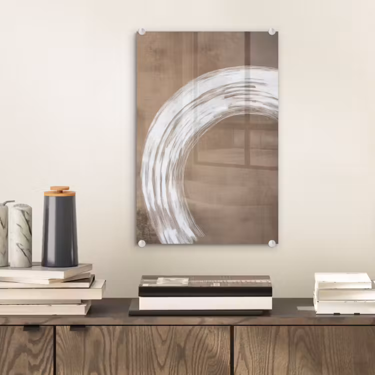 Glas schilderij - Verf - Bruin - Japandi — 2