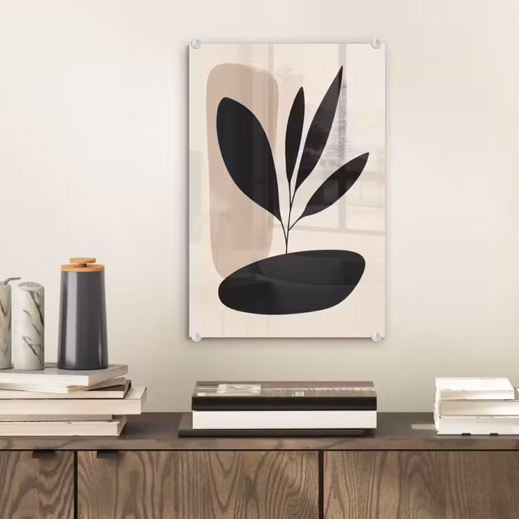 Glas schilderij - Plant - Beige - Japandi — 2