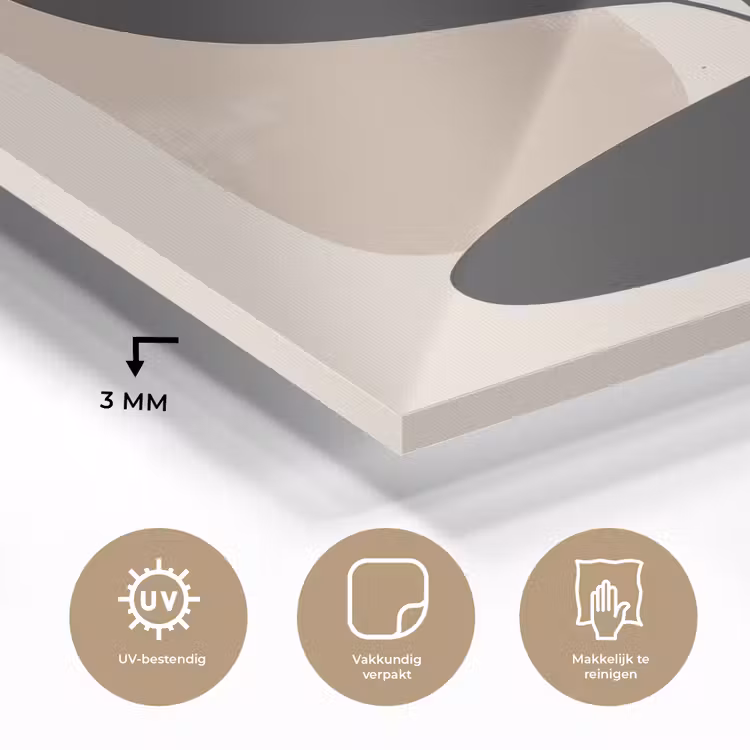Glas schilderij - Plant - Beige - Japandi — 3