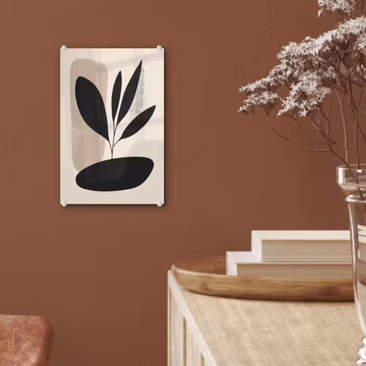 Glas schilderij - Plant - Beige - Japandi — 6