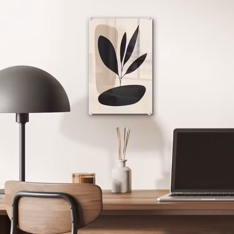 Glas schilderij - Plant - Beige - Japandi — 7