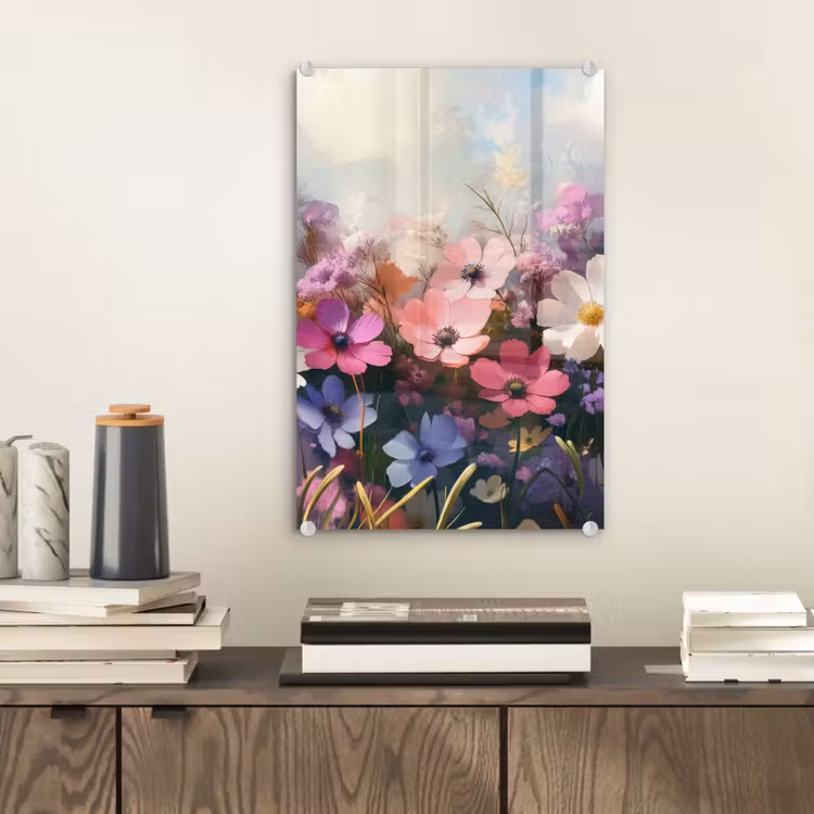Glas schilderij - Bloemen - Kleurrijk - Bloei — 2