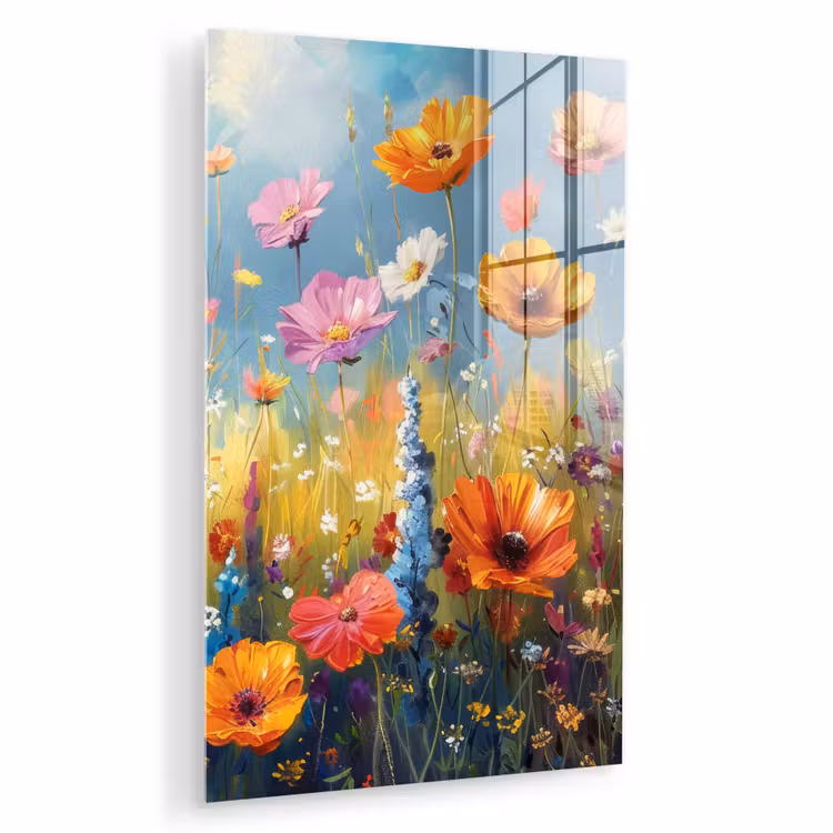 Glas schilderij - Bloemen - Natuur - Botanisch - Kunst — 1