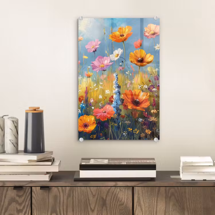 Glas schilderij - Bloemen - Natuur - Botanisch - Kunst — 2