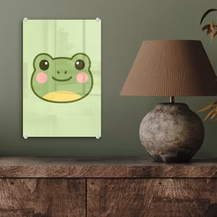Glas schilderij - Kikker - Groen - Vriendelijkheid — 4