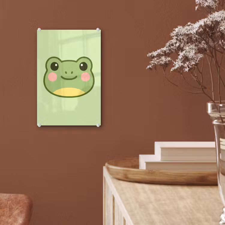 Glas schilderij - Kikker - Groen - Vriendelijkheid — 6
