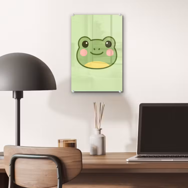 Glas schilderij - Kikker - Groen - Vriendelijkheid — 7