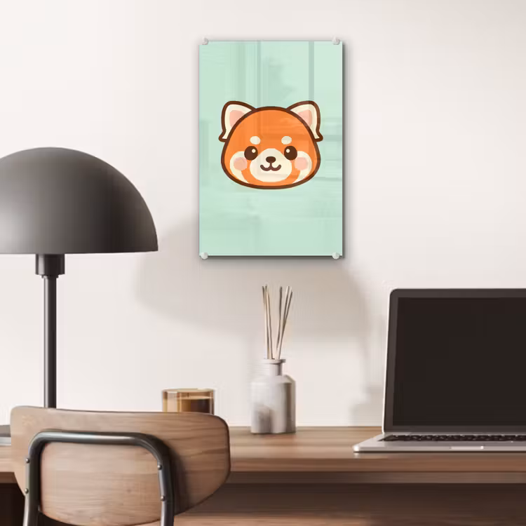 Glas schilderij - Rode panda - Groen - Cartoon — 7