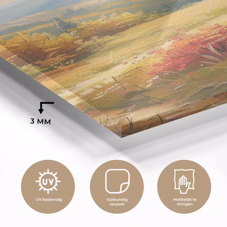 Glas schilderij - Landschap - Illustratie - Natuur — 3