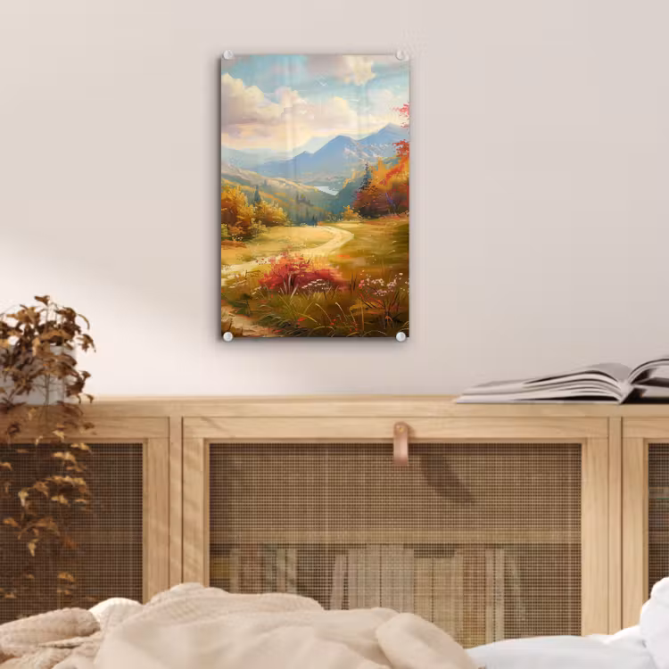 Glas schilderij - Landschap - Illustratie - Natuur — 5