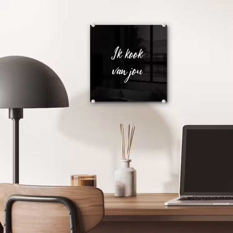 Glas schilderij - Quotes - Spreuken - Ik kook van jou - Liefde - Partner — 6