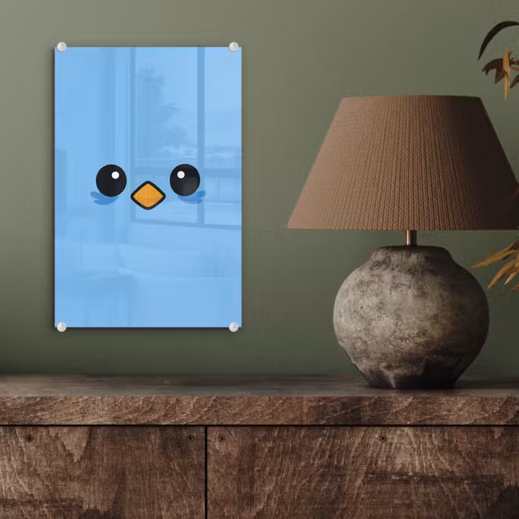 Glas schilderij - Vogel - Blauw - Eenvoudig — 4