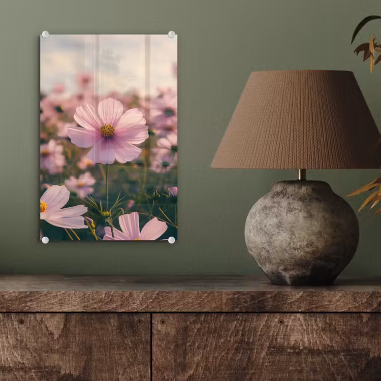 Glas schilderij - Bloemen - Paars - Wazig — 4