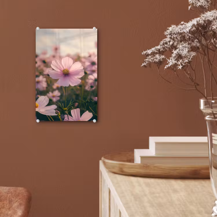 Glas schilderij - Bloemen - Paars - Wazig — 6
