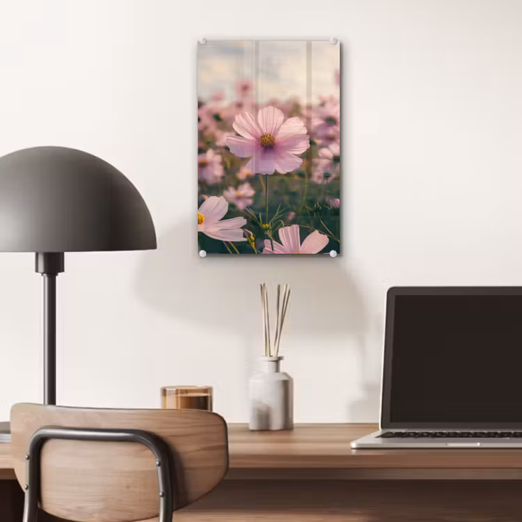 Glas schilderij - Bloemen - Paars - Wazig — 7