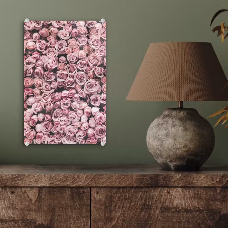 Glas schilderij - Bloemen - Rozen - Natuur - Roze - Botanisch — 3