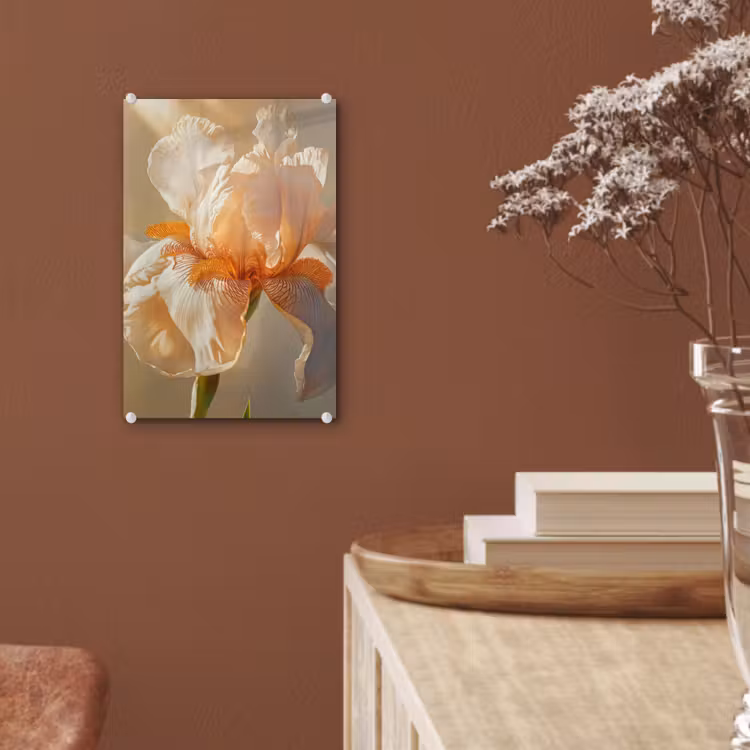 Glas schilderij - Close up - Oranje - Iris — 6
