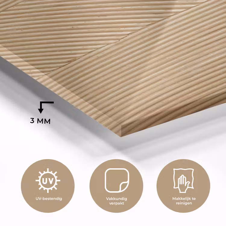 Glas schilderij - Structuur - Natuur - Kunst - Rotan — 2