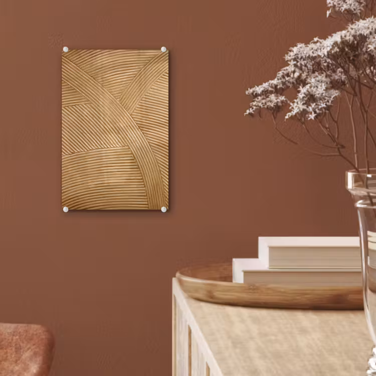 Glas schilderij - Structuur - Natuur - Kunst - Rotan — 5