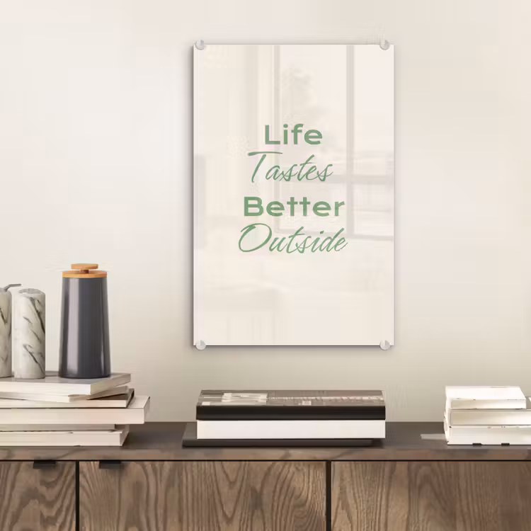 Glas schilderij - Tekst - Sierlijk - Letters - Groen — 2