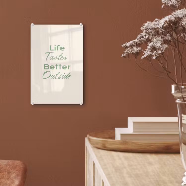 Glas schilderij - Tekst - Sierlijk - Letters - Groen — 6