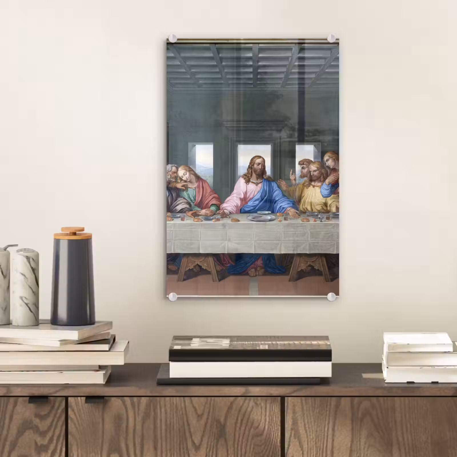 Glas schilderij - Het laatste avondmaal - Leonardo da Vinci — 1