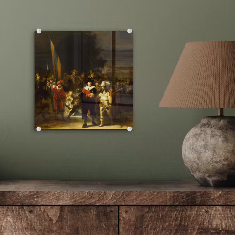 Glas schilderij - De Nachtwacht - Rembrandt van Rijn — 4