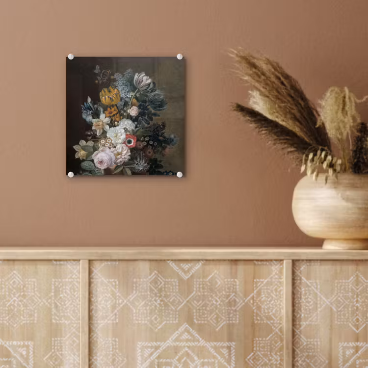 Glas schilderij - Stilleven met bloemen - Schilderij van Eelke Jelles Eelkema — 5