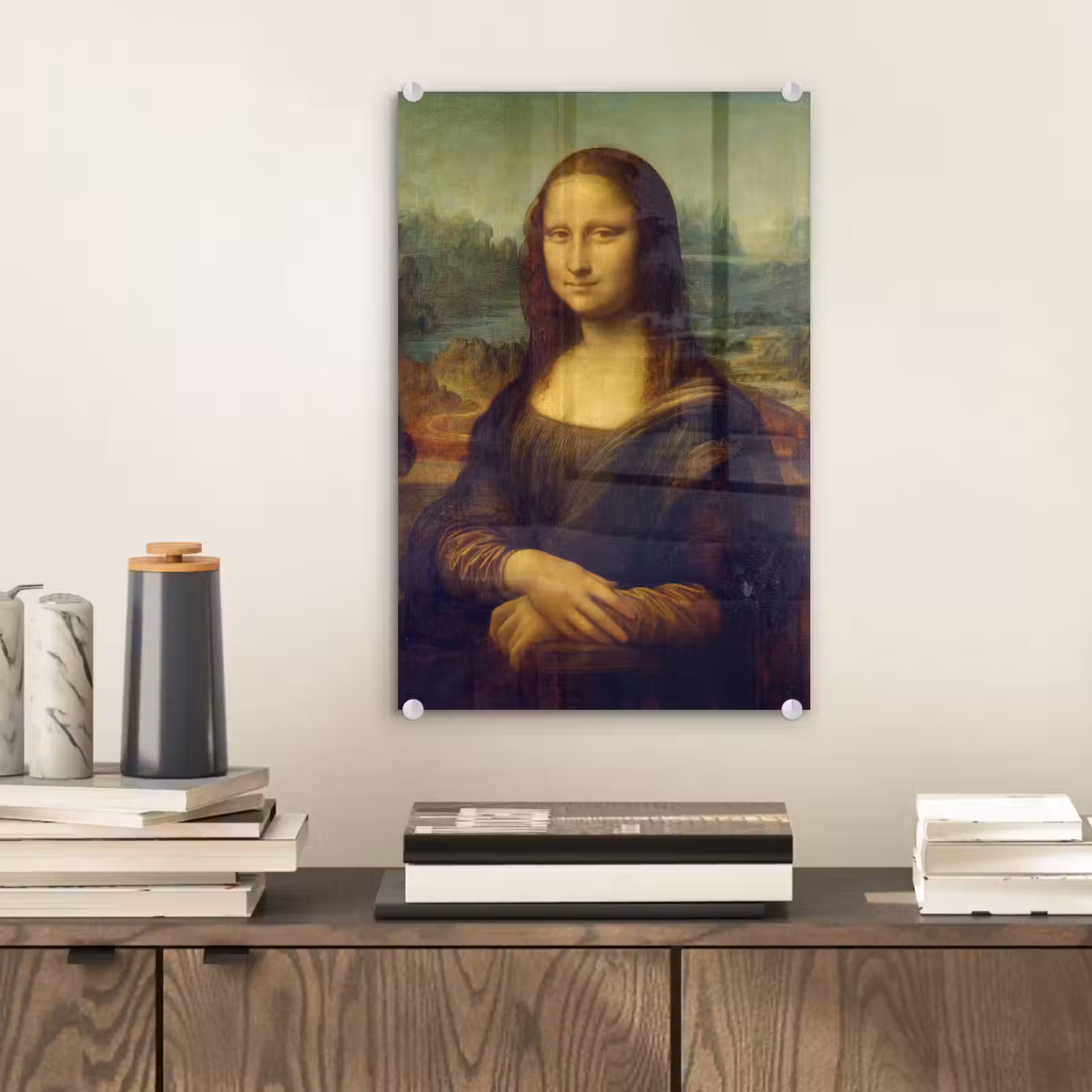 Glas schilderij - Mona Lisa - Leonardo da Vinci — 1