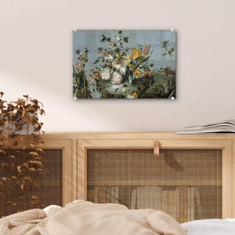 Glas schilderij - Bloemen - Oude Meesters - Olieverf — 4