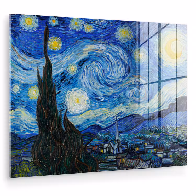 Glas schilderij - De sterrennacht - Vincent van Gogh — 1