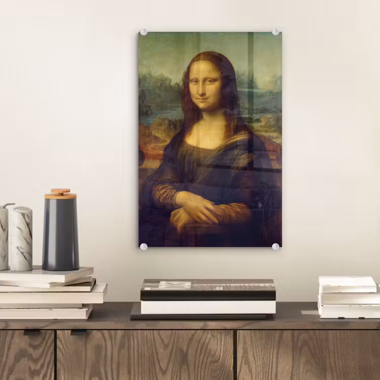Glas schilderij - Mona Lisa - Leonardo da Vinci — 1
