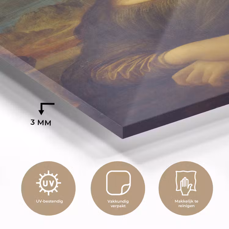 Glas schilderij - Mona Lisa - Leonardo da Vinci — 2